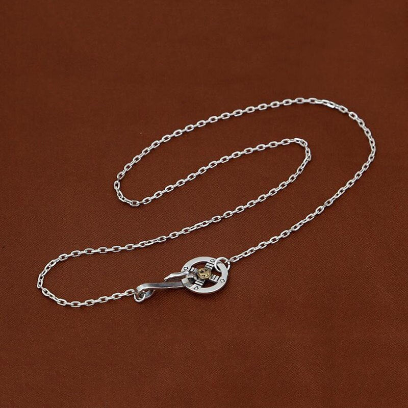 Men's 100% 925 Sterling Silver Geometric Pattern Elegant Necklace