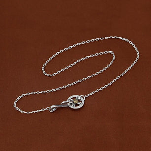 Men's 100% 925 Sterling Silver Geometric Pattern Elegant Necklace