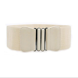 Women's Microfiber Elastic Waist Solid Pattern Buckle Belts