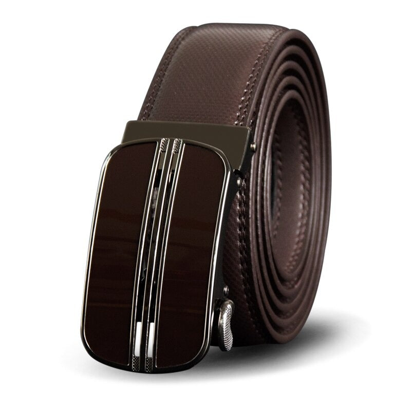 Men's Cowskin Automatic Buckle Closure Casual Wear Plain Belts