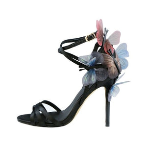 Women's Peep Toe Thin High Heels Wedding Pumps Butterfly Sandals