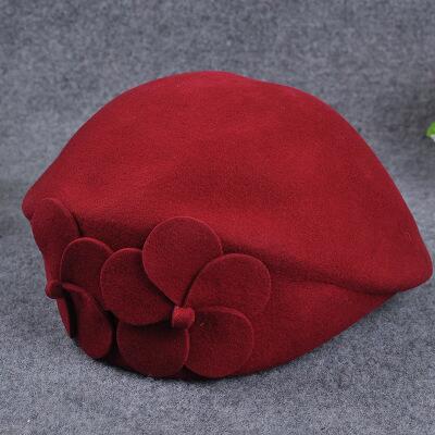 Women's 100% Wool Solid Pattern Casual Wear Trendy Flat Cap