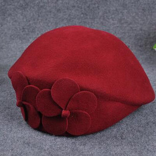 Women's 100% Wool Solid Pattern Casual Wear Trendy Flat Cap