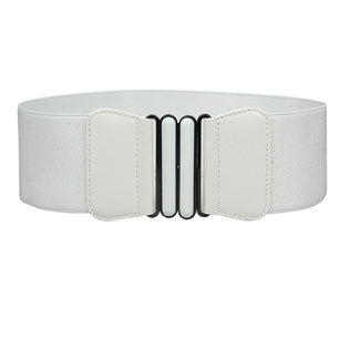 Women's Microfiber Elastic Waist Solid Pattern Buckle Belts
