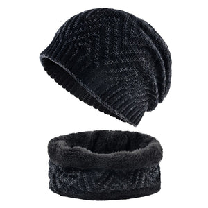 Men's Polyester Knitted Pattern Skullies Beanies Ski Warm Caps