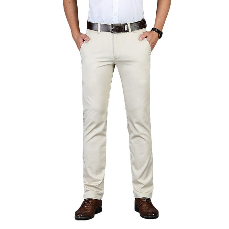 Men's Cotton Zipper Fly Closure Solid Pattern Casual Wear Pant