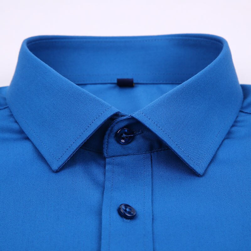 Men's Polyester Turndown Collar Single Breasted Formal Wear Shirt