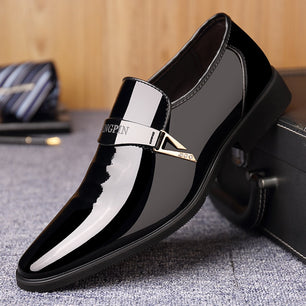 Men's Pointed Toe PU Slip-On Closure Formal Wear Trendy Shoes