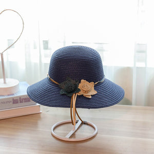 Women's Straw Floral Pattern Elegant Casual Wear Beach Sun Hat