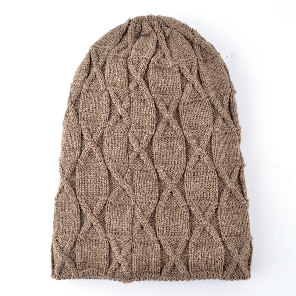 Men's Acrylic Knitted Solid Pattern Casual Skullies Winter Cap