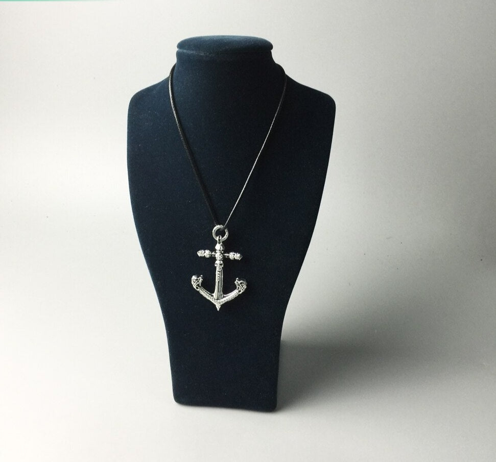 Men's 100% 925 Sterling Silver Anchor Pattern Elegant Necklace