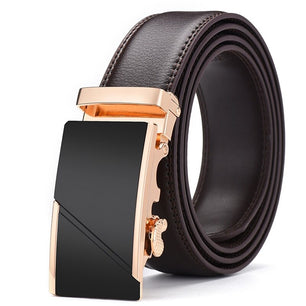 Men's PU Automatic Buckle Closure Solid Pattern Trendy Belts