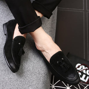 Men's Cow Suede Breathable Slip-On Closure Comfortable Shoes