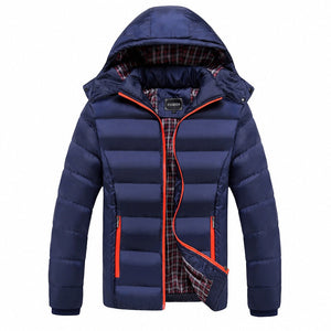 Men's Polyester Full Sleeves Zipper Closure Winter Thick Jacket