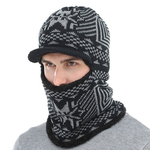 Men's Acrylic Knitted Print Pattern Casual Skullies Winter Cap