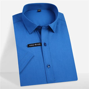 Men's Polyester Turndown Collar Single Breasted Formal Wear Shirt