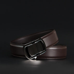 Men's Genuine Leather Automatic Metal Buckle Trendy Solid Belt