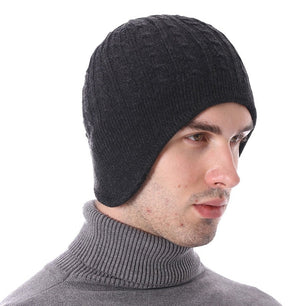 Men's Acrylic Knitted Striped Pattern Casual Skullies Winter Cap