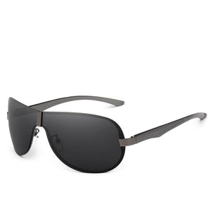 Men's Alloy Frame Polarized Rimless Pattern Driving Sunglasses