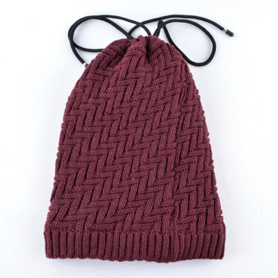 Men's Acrylic Skullies Beanies Multi-Purpose Knitted Warm Cap