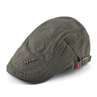 Men's Cotton Adjustable Visors Peaked Berets Casual Flat Caps