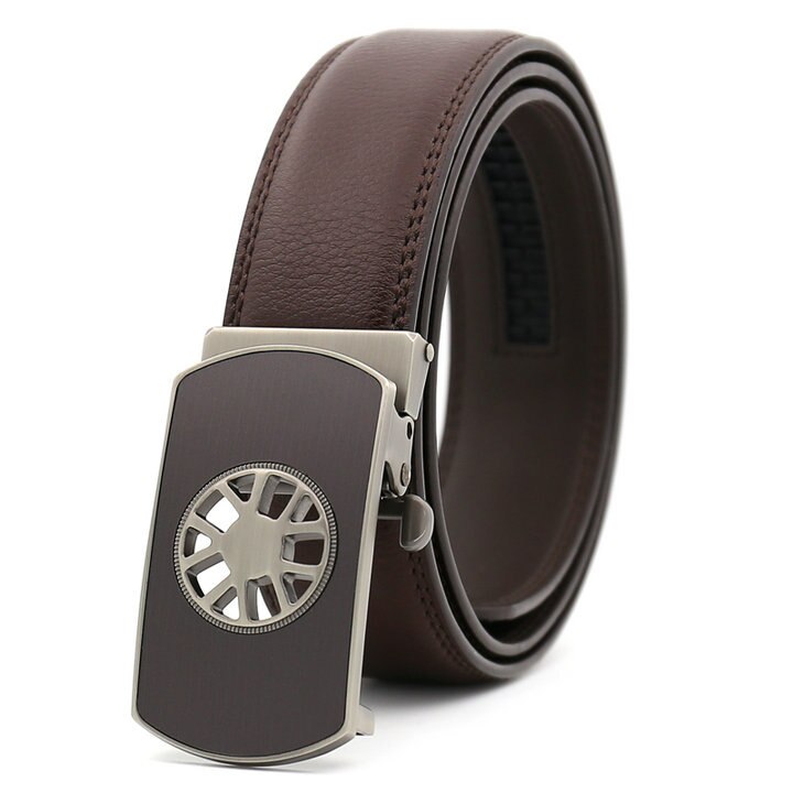 Men's Cowskin Automatic Metal Buckle Luxury Solid Waist Belt