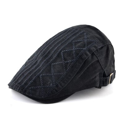 Men's Cotton Adjustable Visors Peaked Berets Casual Flat Caps