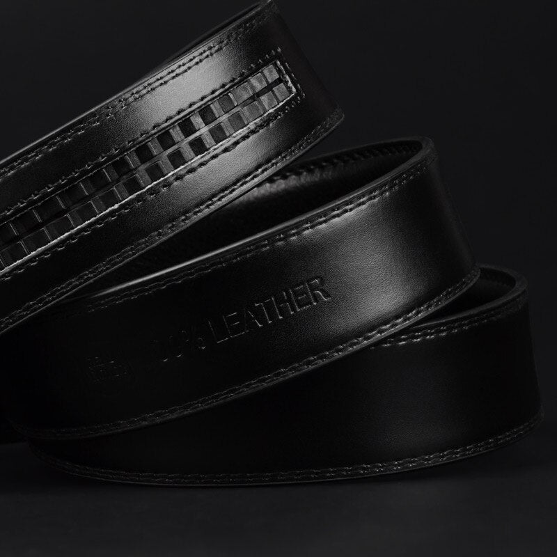 Men's Cowskin Automatic Metal Buckle Trendy Solid Strap Belt