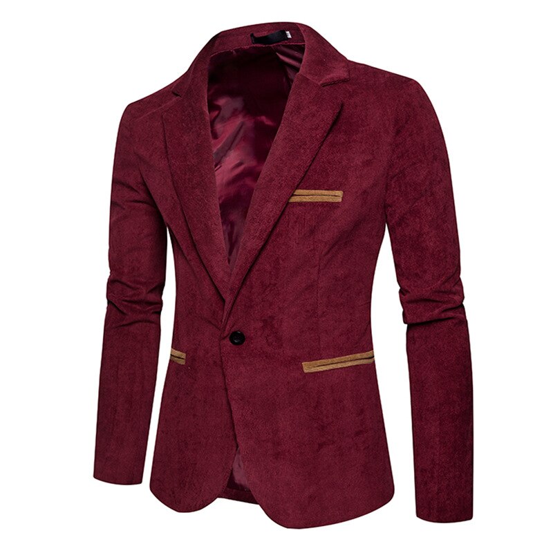 Men's Polyester Full Sleeve Single Button Closure Slim Fit Blazers