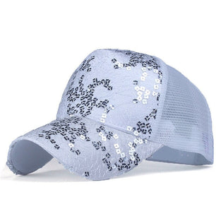 Women's Polyester Adjustable Sun Protection Sequins Baseball Caps