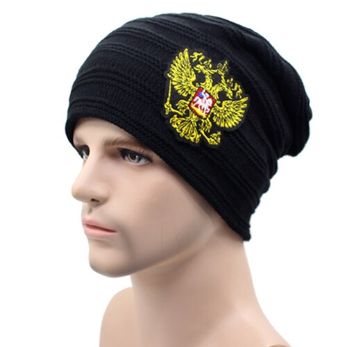 Men's Acrylic Knitted Striped Pattern Casual Skullies Winter Cap