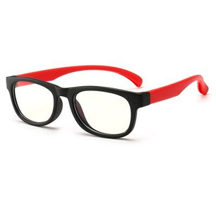 Kid's Acetate Frame Polycarbonate Lens Anti-Blue Oval Glasses