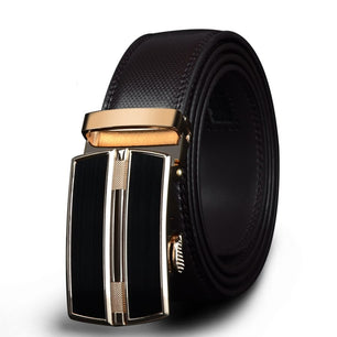 Men's Cowskin Automatic Buckle Closure Casual Wear Plain Belts