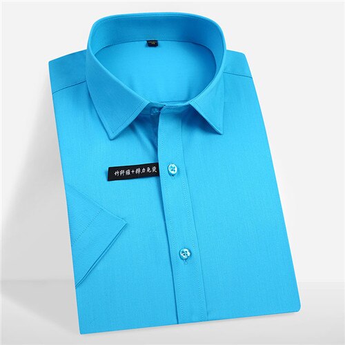 Men's Polyester Turndown Collar Single Breasted Formal Wear Shirt