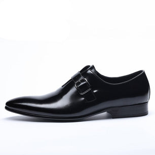 Men's Genuine Leather Pointed Toe Slip-On Closure Vintage Shoes