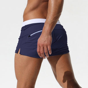 Men's Spandex Low Waist Solid Pattern Bathing Swimwear Shorts