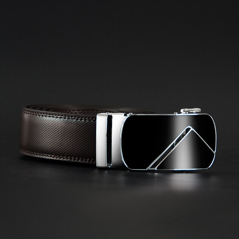 Men's Cowskin Automatic Buckle Closure Casual Wear Strap Belts