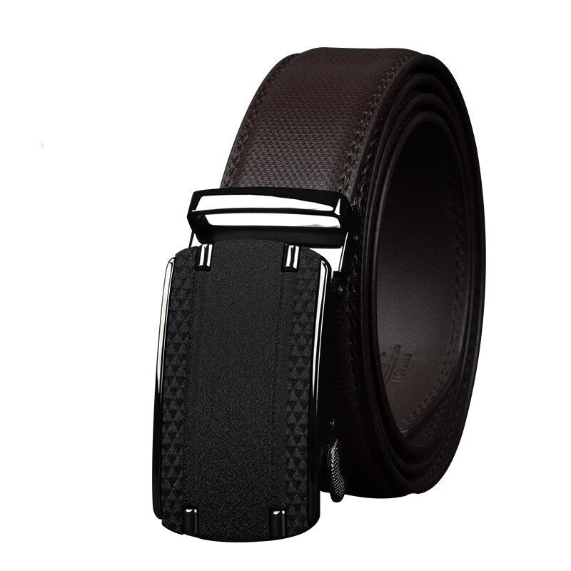 Men's Cowskin Automatic Metal Buckle Trendy Solid Straps Belt