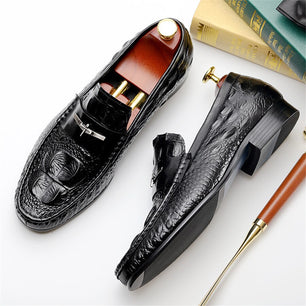 Men's Genuine Leather Round Toe Slip-On Closure Casual Shoes