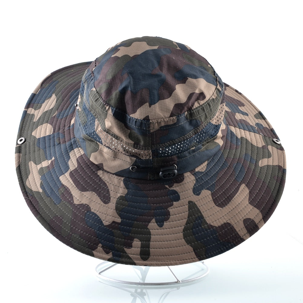 Women's Polyester Sun Protection Camouflage Anti-UV Bucket Hats