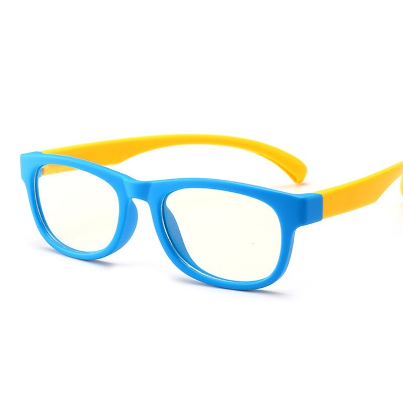 Kid's Acetate Frame Polycarbonate Lens Anti-Blue Oval Glasses