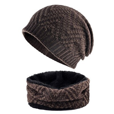 Men's Polyester Knitted Pattern Skullies Beanies Ski Warm Caps