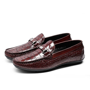 Men's Cow Leather Breathable Slip-On Closure Loafer Casual Shoes