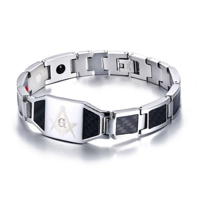 Women's Stainless Steel Hidden Safety Clasp Trendy Round Bracelet