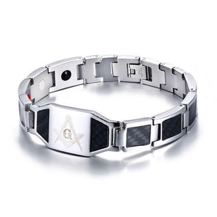 Men's Metal Stainless Steel Trendy Round Pattern Punk Bracelet