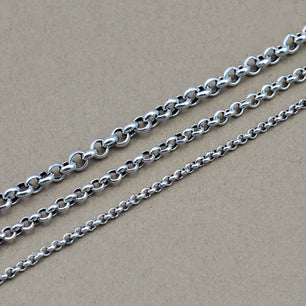 Men's 100% 925 Sterling Silver O-Chain Trendy Geometric Necklace