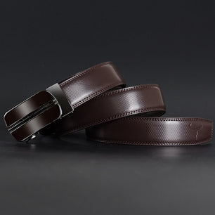 Men's Cowskin Automatic Buckle Closure Casual Wear Plain Belts