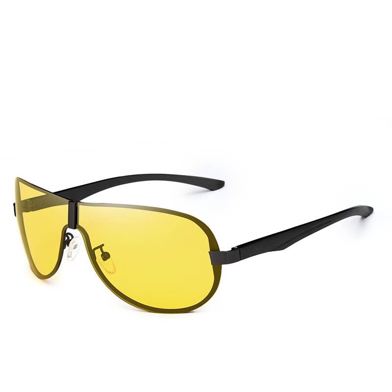 Men's Alloy Frame Polarized Rimless Pattern Driving Sunglasses