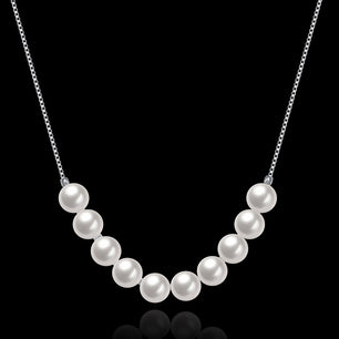 Women's 100% 925 Sterling Silver Zircon Round Trendy Necklaces