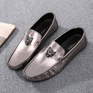 Men's Square Toe Artificial PU Slip-On Closure Breathable Shoes